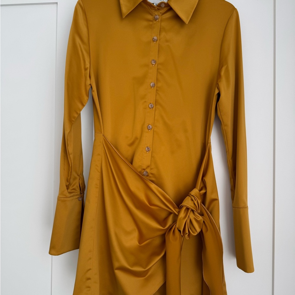 Posh Golden Satin Blouse